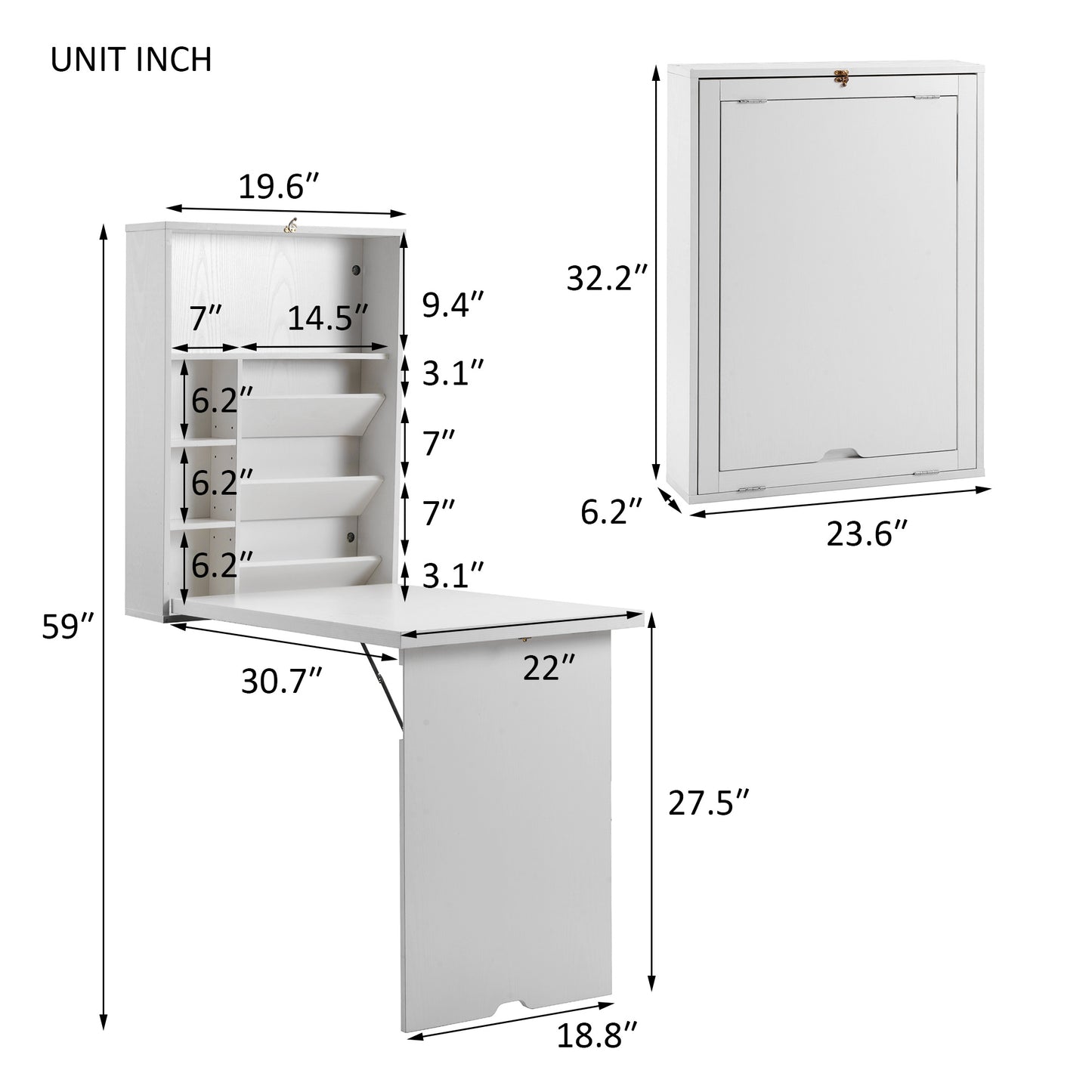 L-Shaped Desk with Bookcase, 59 Inches Corner Computer Desk Gaming Table Workstation with Storage Bookshelf for Home Office YF