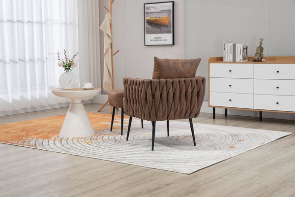 COOLMORE Velvet Accent Chair Modern Upholstered Armchair Tufted Chair with Metal Frame, Single Leisure Chairs for Living Room Bedroom