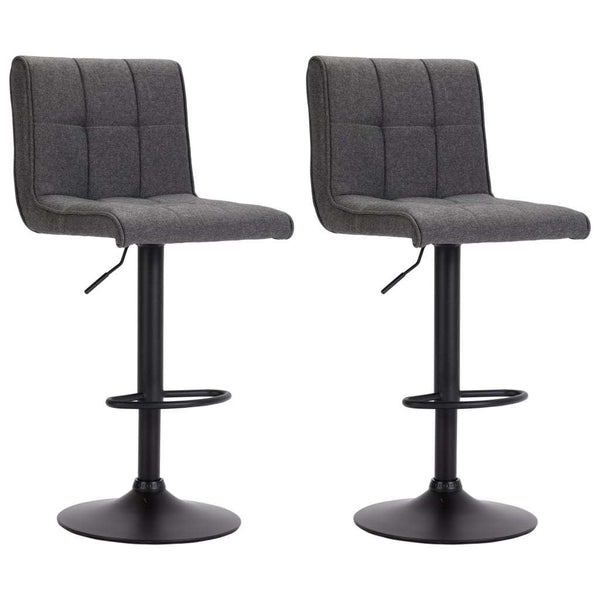 Bar Stools 2 pcs Dark Gray Fabric