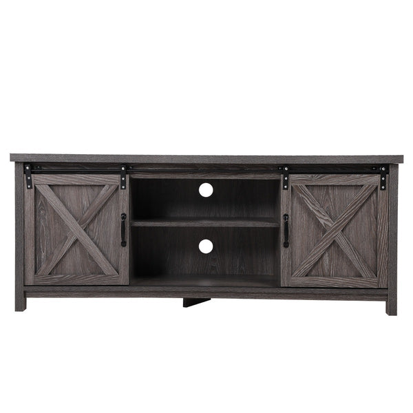 Modern Farmhouse Barn Wood Stand tv cabinet with Cabinet Doors TV's up ,Storage Cabinet Doors and Shelves, Entertainment Cente XH