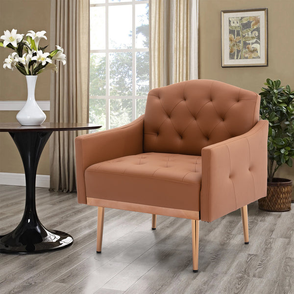 Accent Chair ,leisure single sofa with Rose Golden feet