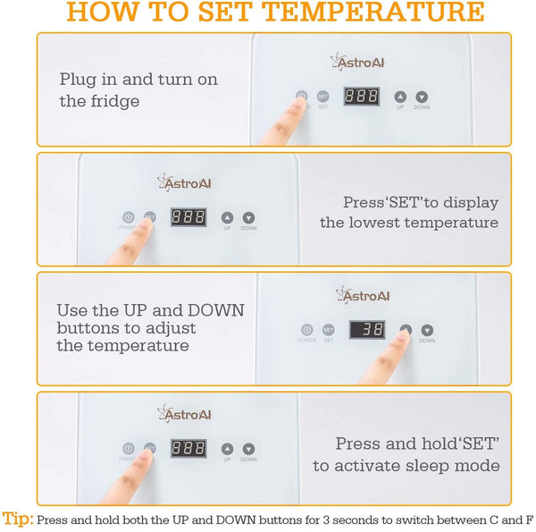 AstroAI Mini Fridge 6L White