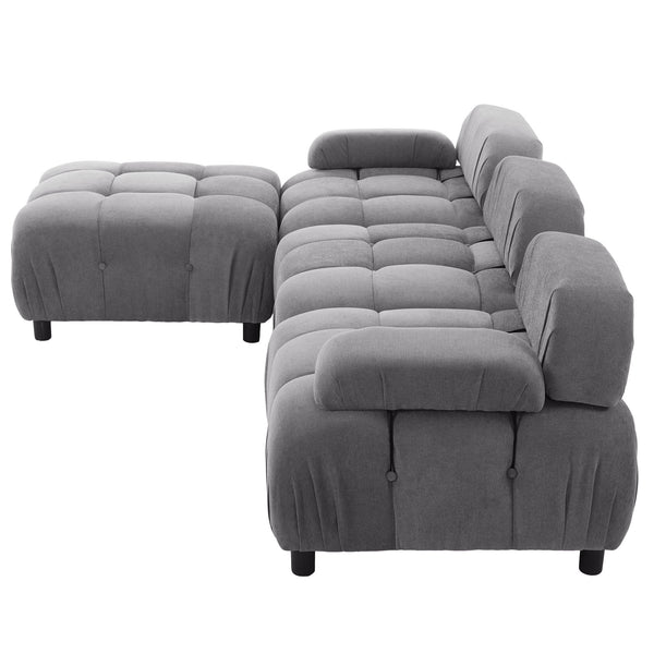 U_STYLE Upholstery Modular Convertible Sectional Sofa, L Shaped Couch with Reversible Chaise