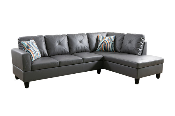 Dark Grey Semi PU Synthetic Leather Sofa Living Room Sofa