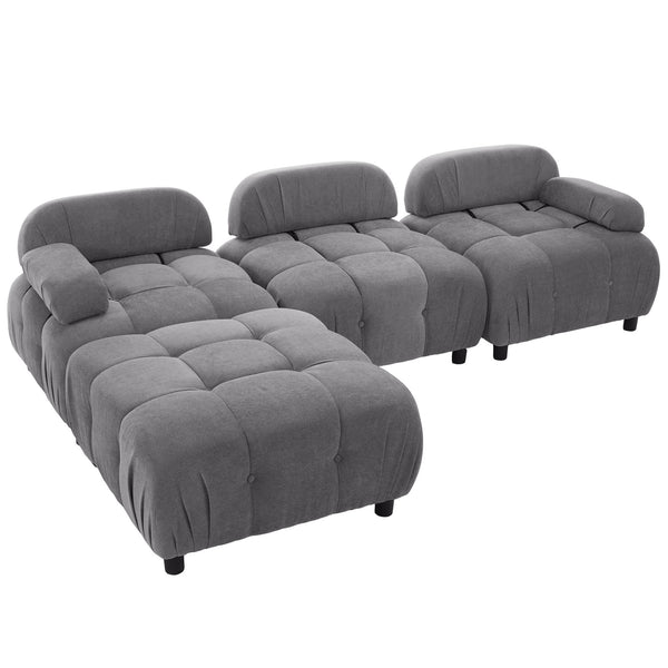 U_STYLE Upholstery Modular Convertible Sectional Sofa, L Shaped Couch with Reversible Chaise