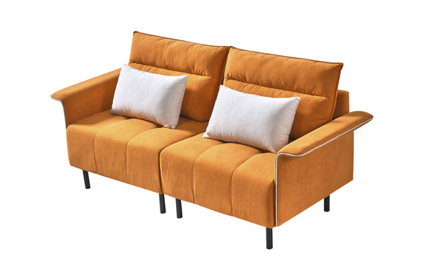 HQ-282 Sofa Couch, Suede Mid-Century Tufted Love Seat for Living Room