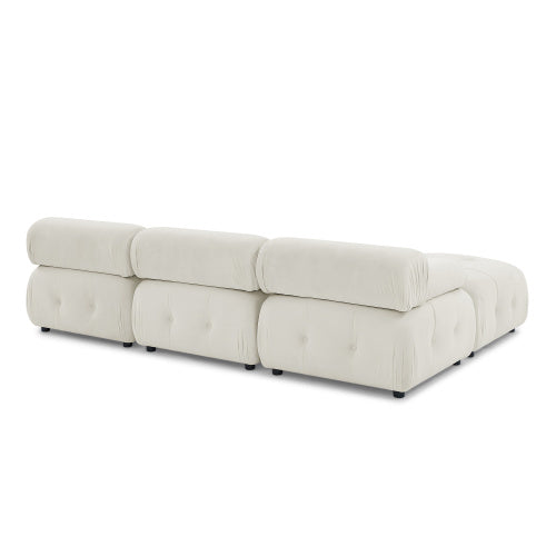 Modular Sectional Sofa, Button Tufted Designed and DIY Combination,L Shaped Couch with Reversible Ottoman, Navy Velvet