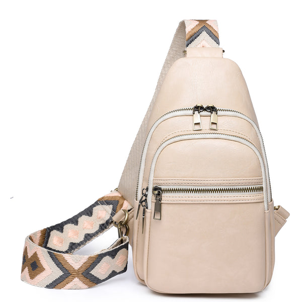 Sling Bag for Women Crossbody Purses Trendy PU Leather Small Sling Backpack Chest Bag for Women