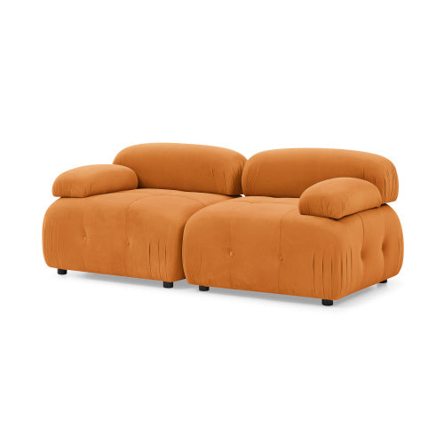 Modular Sectional Sofa, Button Tufted Designed and DIY Combination,L Shaped Couch with Reversible Ottoman, Navy Velvet