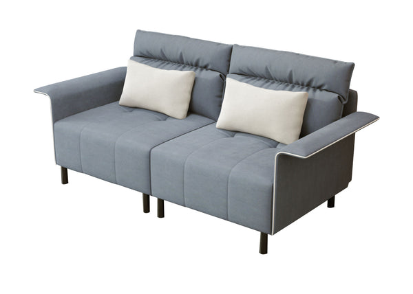 HQ-282 Sofa Couch, Suede Mid-Century Tufted Love Seat for Living Room