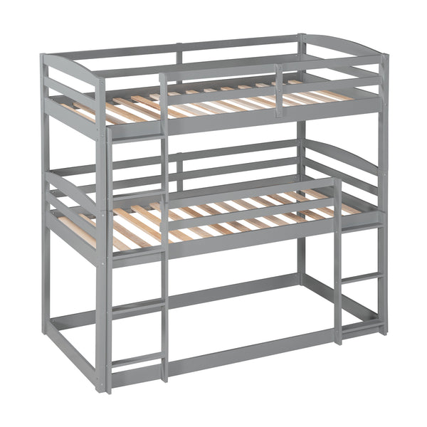 Twin over Twin over Twin Triple Bunk Bed,Gray