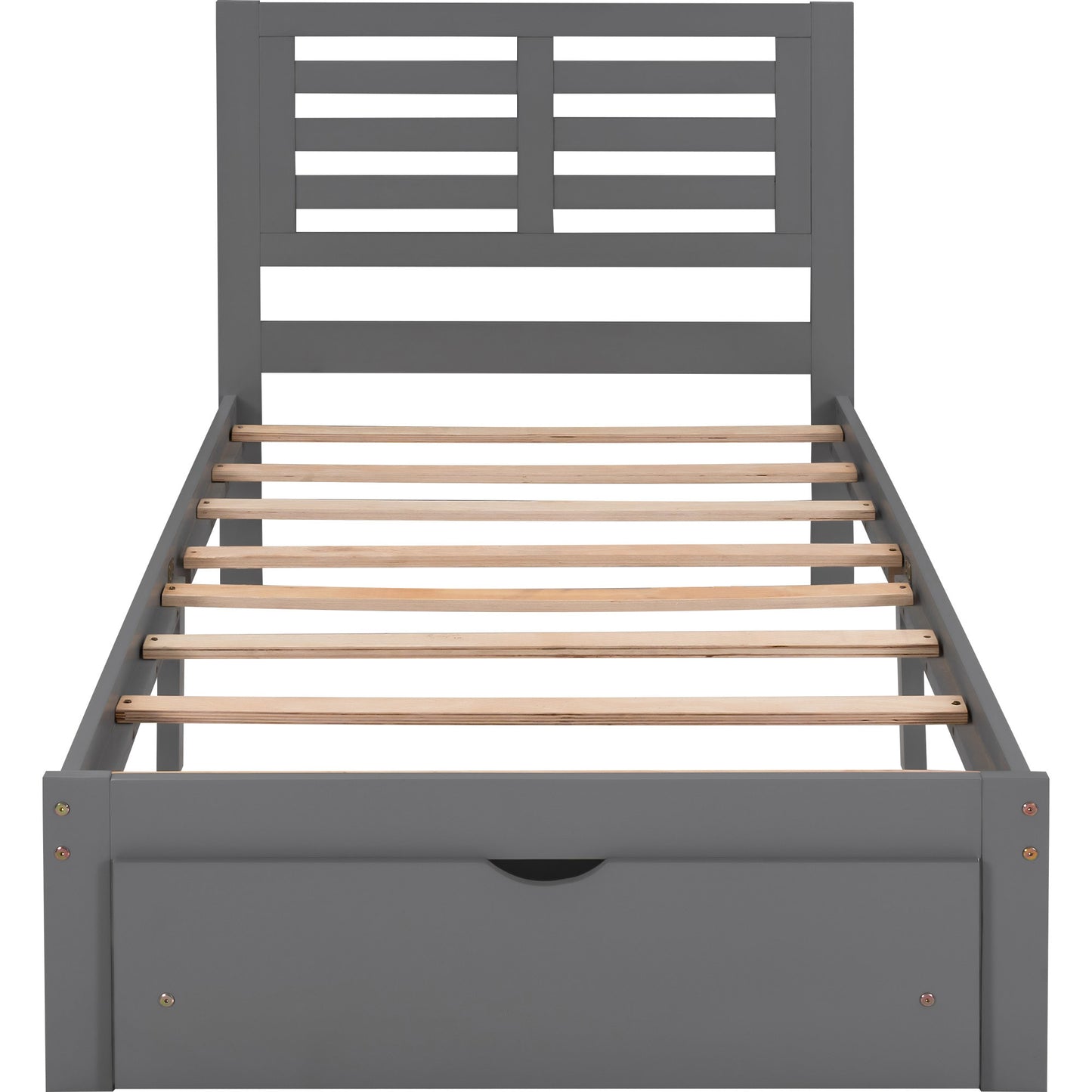 Twin Size Platform Bed with Drawer, Gray(New, expected to arrive on March 15) RT
