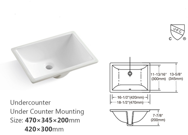 43''x22" bathroom stone vanity top engineered stone carrara white marble color with rectangle undermount ceramic sink and 3 faucet hole with back splash