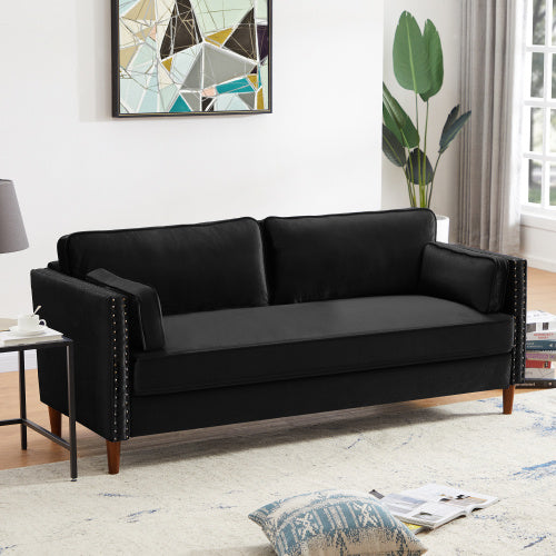 8120 2P+3P Living room black sofa