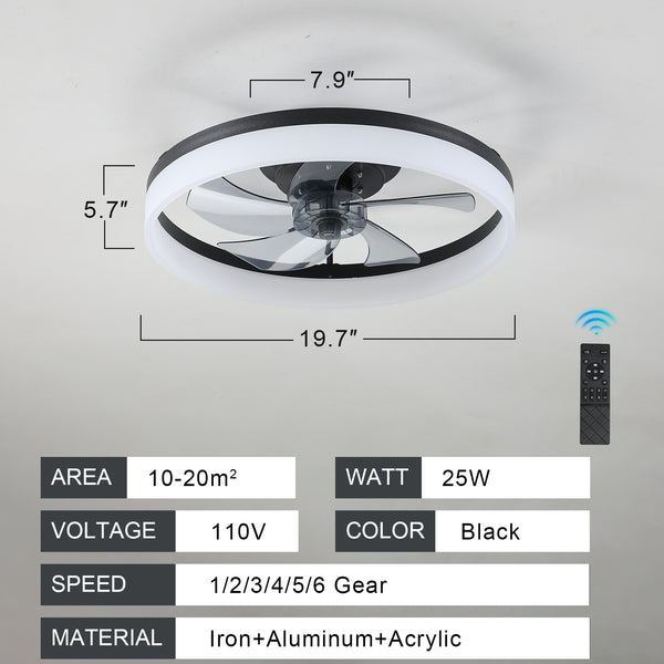 Ceiling Fan with Lights Dimmable LED