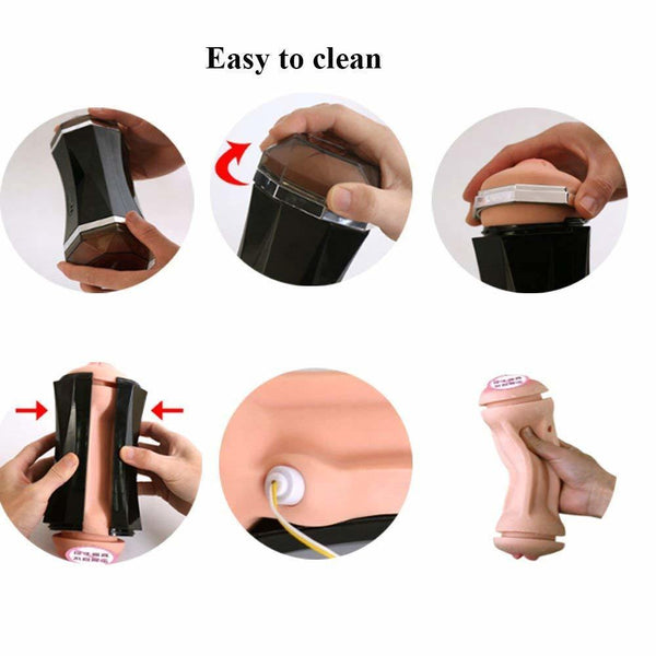 3 in 1 Male Masturbators Adult Sex Toys with Realistic Textured Mouth Vagina and Tight Anus, Men's Pocket Pussy Blowjob Stroker Anal Play Sex Toys for Men Masturbation