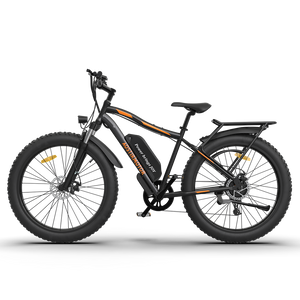 AOSTIRMOTOR S07-B 26&quot; 750W Electric Bike Fat Tire P7 48V 13AH Removable Lithium Battery for Adults with Detachable Rear Rack Fender(Black)