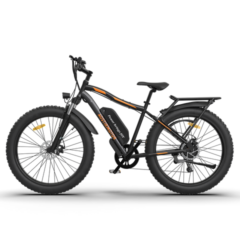 AOSTIRMOTOR S07-B 26&quot; 750W Electric Bike Fat Tire P7 48V 13AH Removable Lithium Battery for Adults with Detachable Rear Rack Fender(Black)