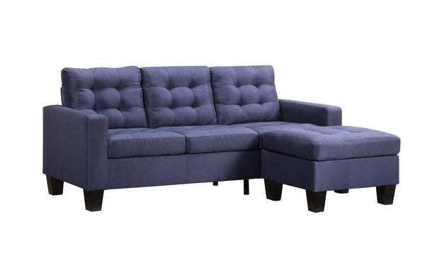 Earsom Sectional Sofa (Rev. Chaise), Blue Linen