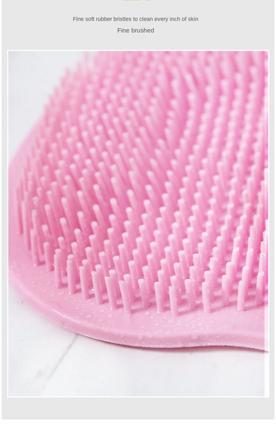 Shower Foot & Back Scrubber Mat Hands Free Foot Massager Mat with Non-Slip Suction Cups, Wall Mounted Silicone Bathroom Wash Foot Pad Exfoliating Dead Skin Foot Brush