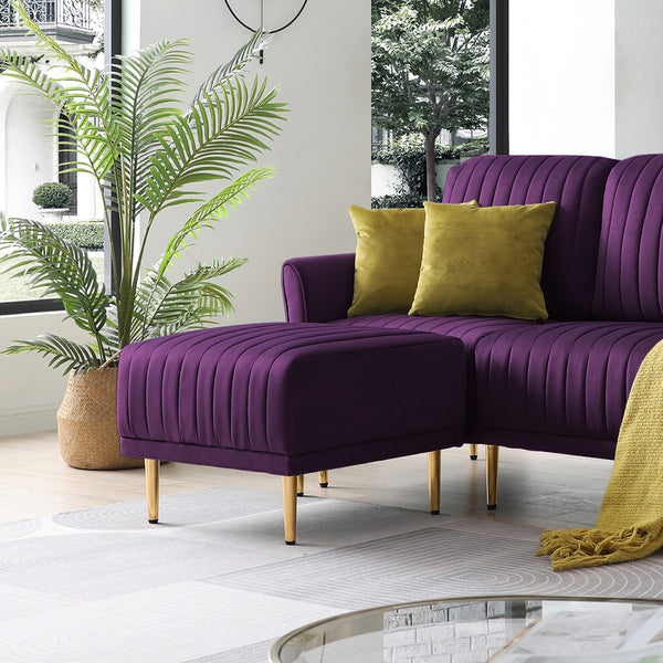 Purple Velvet Ottoman for Modular Sectional Living Room Sofa or Chairsofas.