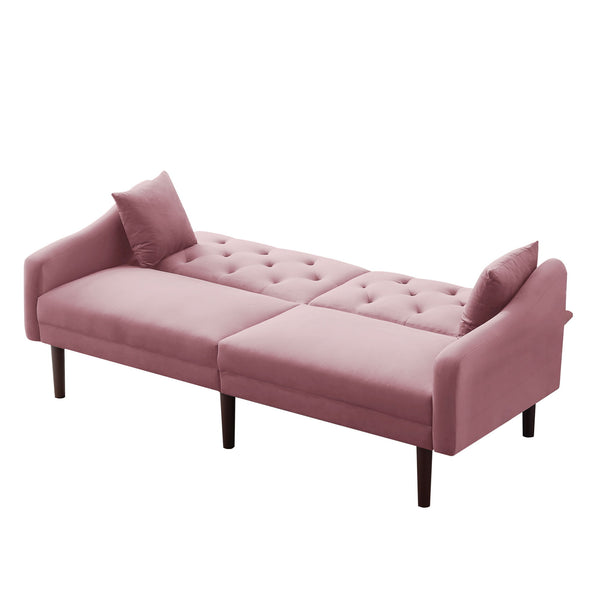 FUTON SOFA SLEEPER  VELVET WITH 2 PILLOWS