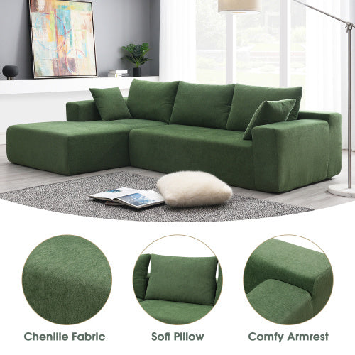 109*68\" Modular Sectional Living Room Sofa Set, Modern Minimalist Style Couch, Upholstered Sleeper Sofa for Living Room, Bedroom, Salon, 2 PC Free Combination, L-Shape