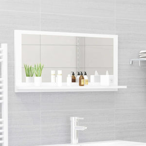 Bathroom Mirror White 31.5"x4.1"x14.6" Chipboard