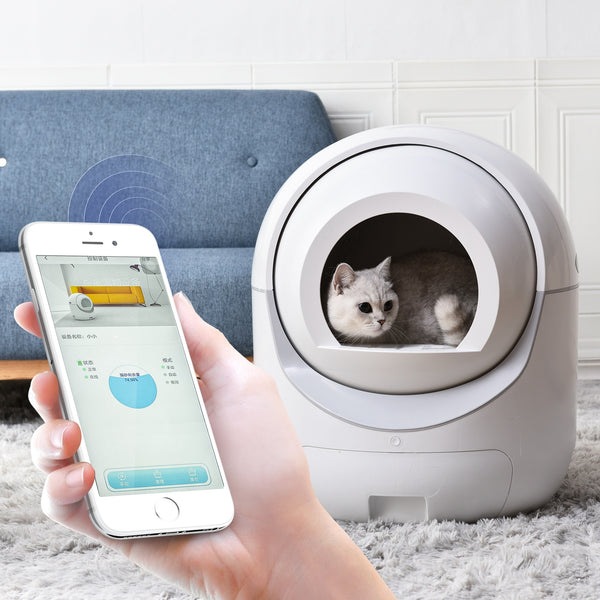 Self -Cleaning Cat Litter Box for Multiple Cats ; Scooping Automatically ; Suitable for all kinds of cat litter; Secure; Odor Removal ; App Control; Support 5G&2.4G WiFi.