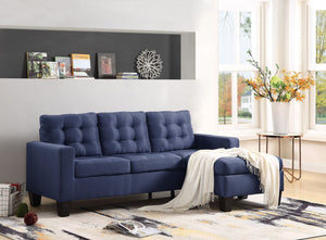 Earsom Sectional Sofa (Rev. Chaise), Blue Linen