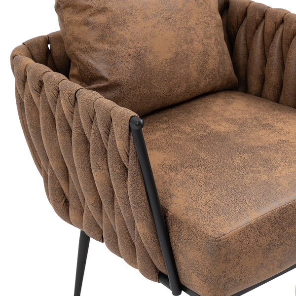 COOLMORE Velvet Accent Chair Modern Upholstered Armchair Tufted Chair with Metal Frame, Single Leisure Chairs for Living Room Bedroom