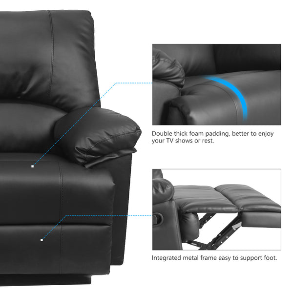 Free Shipping Recliner Chair Massage Rocker with Heated Modern PU Leather Single Sofa Seat  Living Room Chair