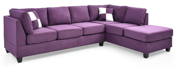 Glory Furniture Malone G637B-SC Sectional ( 3 Boxes) , PURPLE