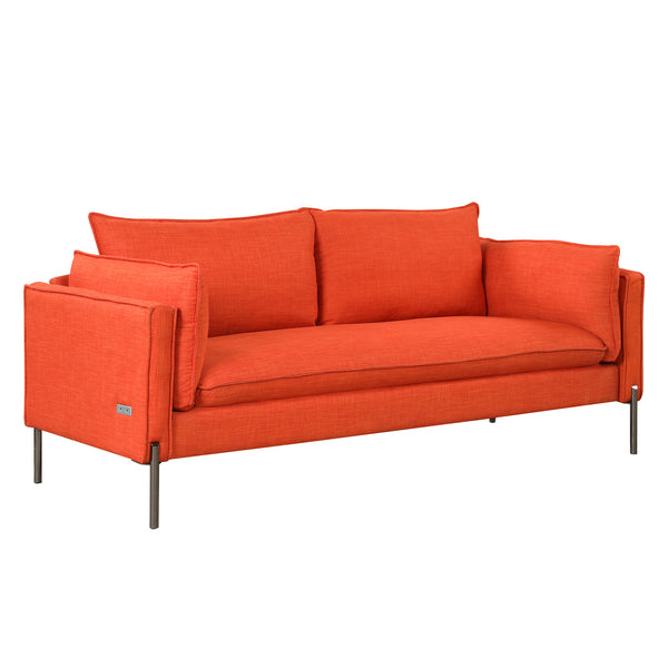 Modern Style 3 Seat Sofa Linen Fabric Upholstered Couch Furniture 3-Seats Couch for Different Spaces; Living Room; Apartment