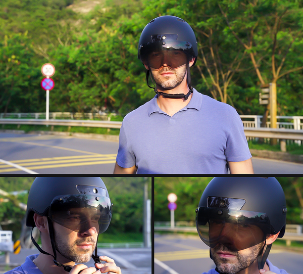 PS02D-1080P  Bicycle/Motorcycle Smart Bluetooth Helmet (W/H BT Speaker, Camera, Brake Light, Intercom Headset).