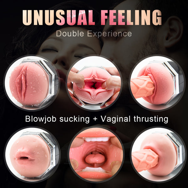 3 in 1 Male Masturbators Adult Sex Toys with Realistic Textured Mouth Vagina and Tight Anus, Men's Pocket Pussy Blowjob Stroker Anal Play Sex Toys for Men Masturbation